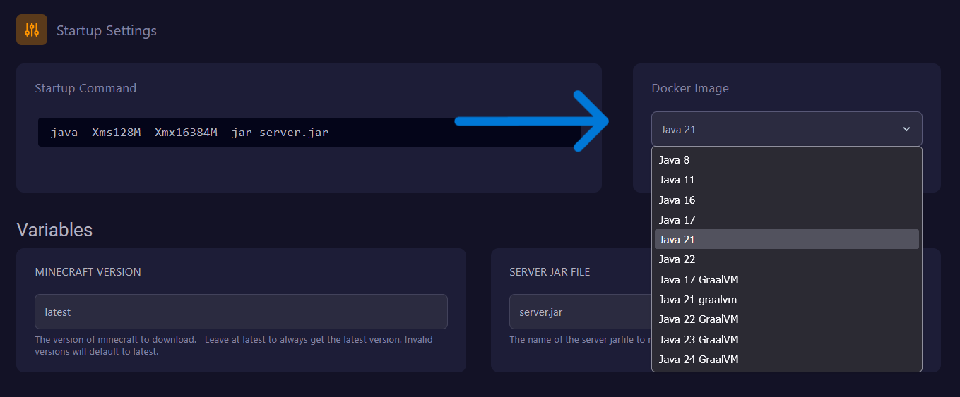 Docker-Image-Auswahl